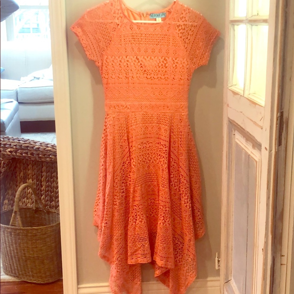 Peach colored Midi dress